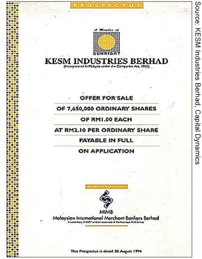 KESM Industries Berhad. Source: KESM Industries Berhad, Capital Dynamics